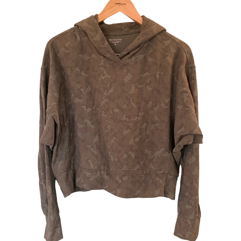 Athleta Farallon Relaxed Stratum Camo Printed Sweatshirt SZ M